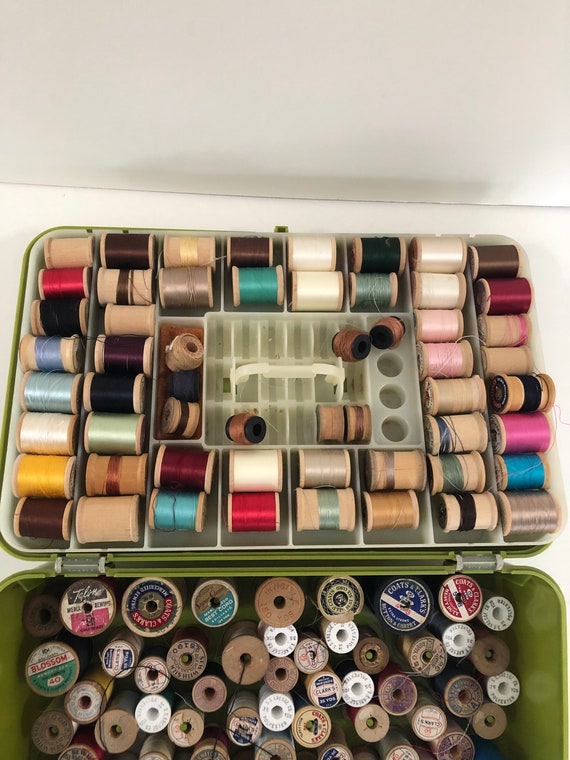 Vintage Wooden Sewing Spools Etsy