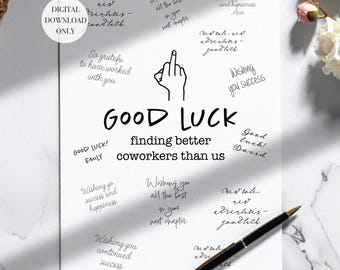 Sarcastic Coworker Leaving Gift Funny Good Luck Sign, Digital Printable Download