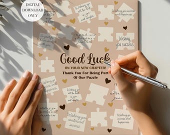 Mitarbeiter Abschied Signatur Zeichen Büro verlassen Geschenk, digital druckbare Download