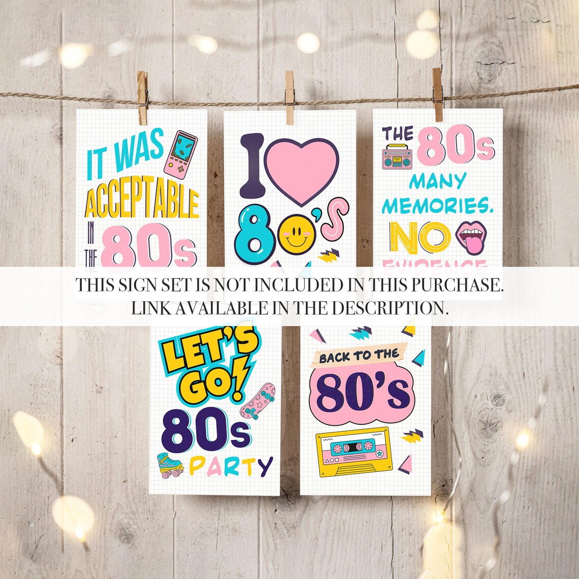 Back to the 80s Theme Party Poster, 1980s Throwback Sign, Digital ...