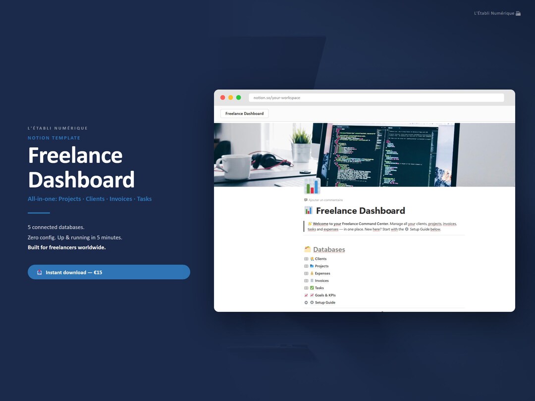 Freelance Dashboard All-in-one — Notion Template (projects, Clients ...