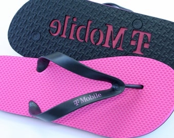 Corporate Branded Sand Imprint Flip Flops - available with optional strap or heel printing