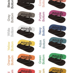 Design Your Own Multi-Color Sand Imprint Flip Flops Choose separate colors for the Strap, Top Sole and Bottom Sole image 4