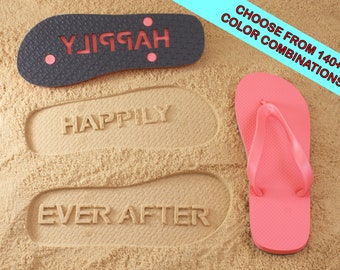 Happily Ever After Sand Imprint Flip Flops - Available in 140+ color combinations