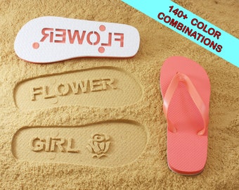Flower Girl Sand Imprint Flip Flops -  Available in 140+ color combinations