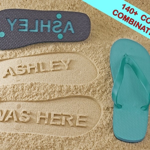 Design Your Own Multi color Sand Imprint Flip Flops Choose Separate Colors for the Strap Top Sole and Bottom Sole Etsy