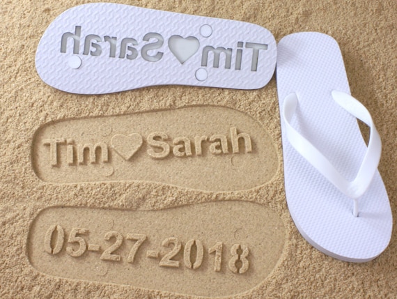 bride flip flops personalized