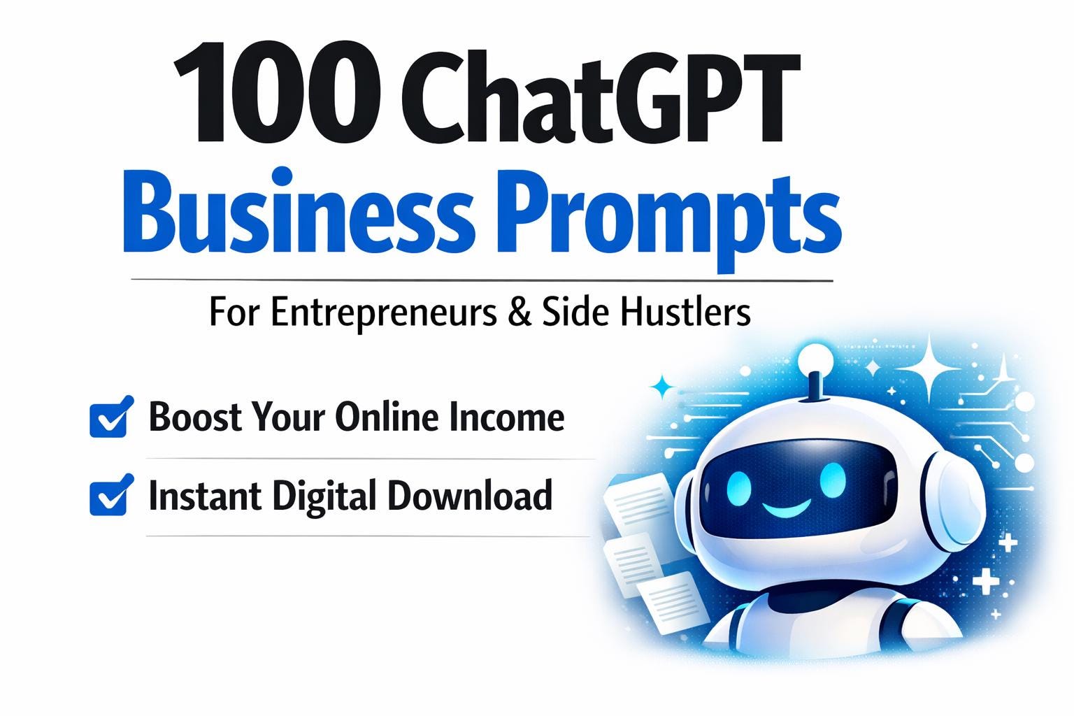 100 Chatgpt Business Prompts Bundle | AI Marketing Prompts | Side ...