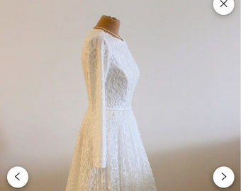 Chic Retro Wedding Dress - Long Sleeves - Vintage Style Bride Gown