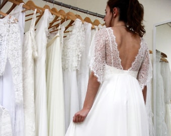 Dreamy Bohemian Bridal Dress with Delicate Lace