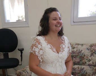 Plush Size Wedding Dress, Boho Wedding Dress