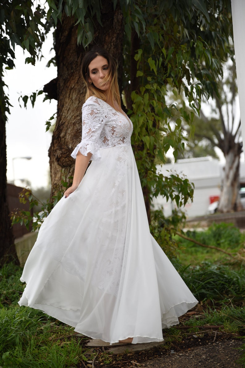 Polka dot wedding dress lace bridal dress image 6