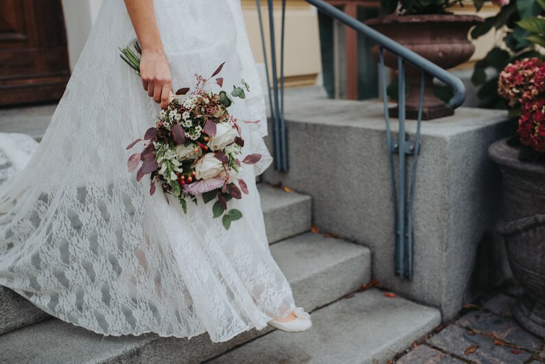 Vintage wedding dress, Boho wedding dress image 7