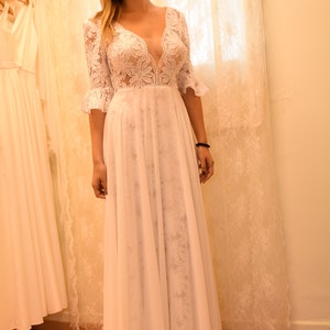 Polka dot wedding dress lace bridal dress image 9