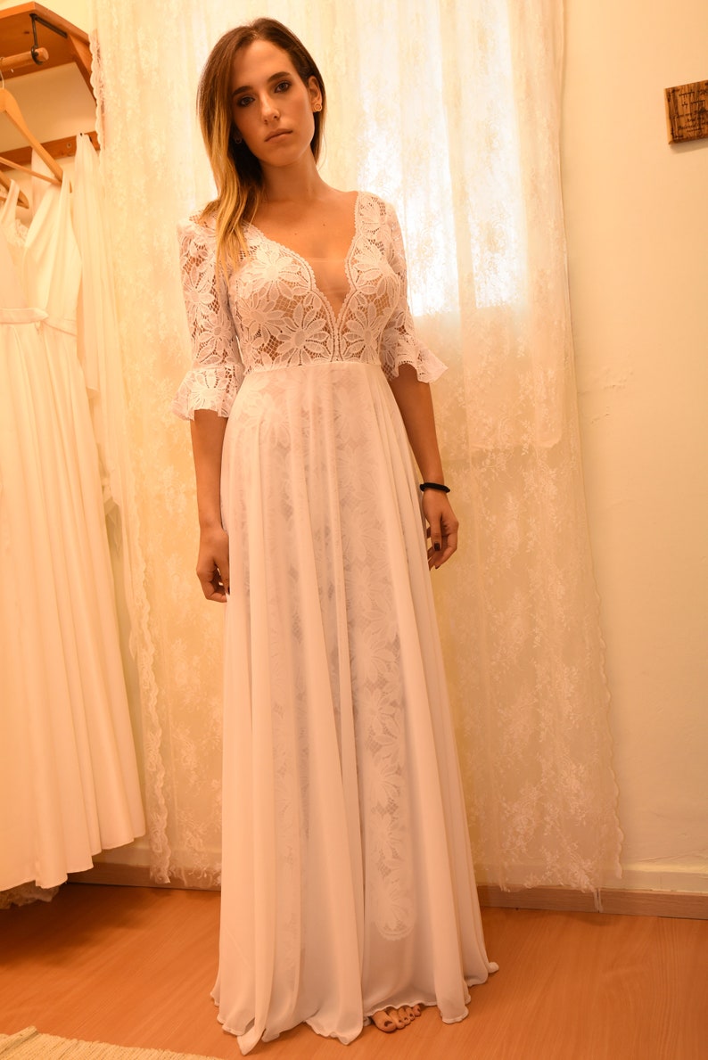 Polka dot wedding dress lace bridal dress image 9
