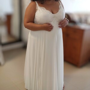 Boho Bride: Plus Size Wedding Dress, Flowy White Gown image 2