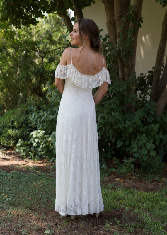 Bohemian Lace Wedding Dress Hippie Wedding Dress Etsy