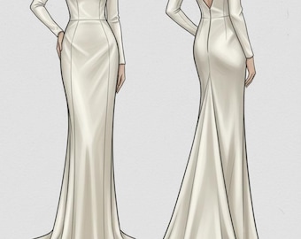 Wedding dress ivory silk