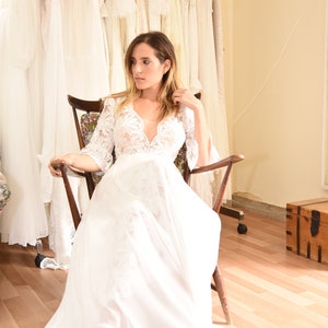 Polka dot wedding dress lace bridal dress image 5