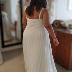 Boho Bride: Plus Size Wedding Dress, Flowy White Gown image 4