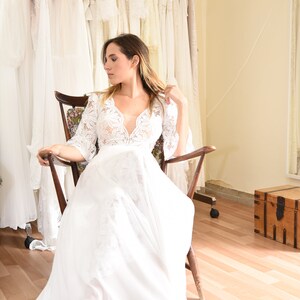 Polka dot wedding dress lace bridal dress image 8
