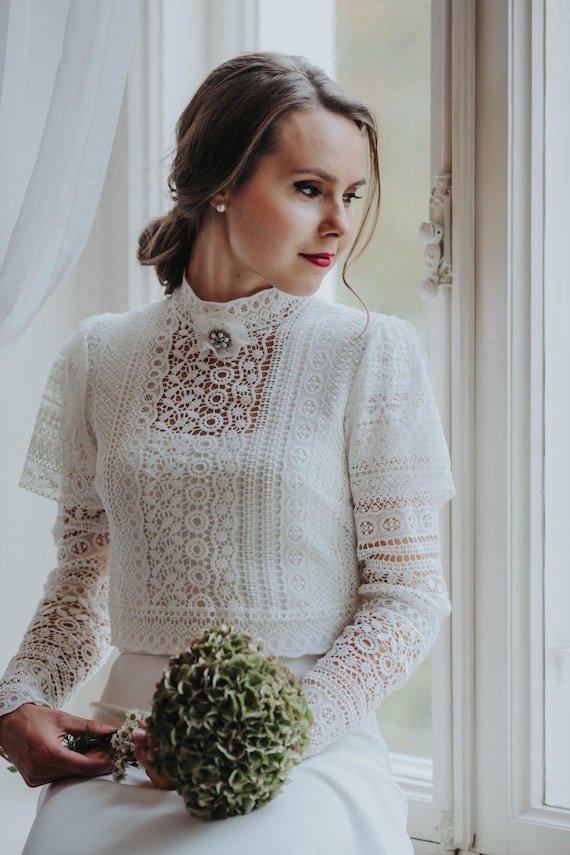 Boho Cotton Wedding Dress With Sleeves: Vintage Style - Etsy UK