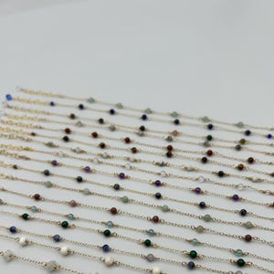 Beaded Gemstone Anklet Gold-Filled