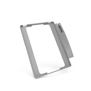 May include: A light gray rectangular frame with a textured, angled support. The frame has a cutout for a screen and the word "UNIMET" is printed on the side. The support has a ridged surface.