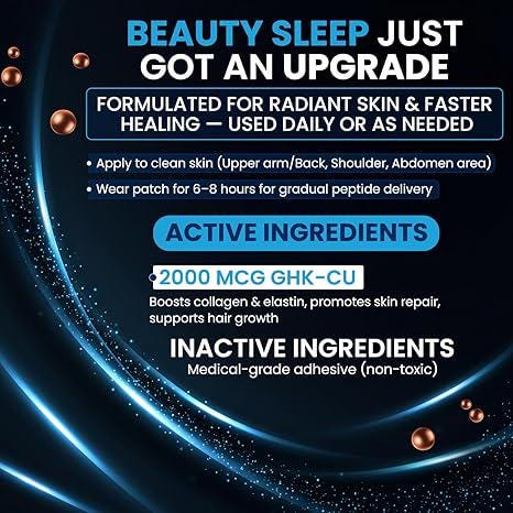 Ghk-cu Peptide Patch Restore Protocol Anti-aging Wellness Support 2000mcg Copper  Peptide Skincare Patch (5 Pack)