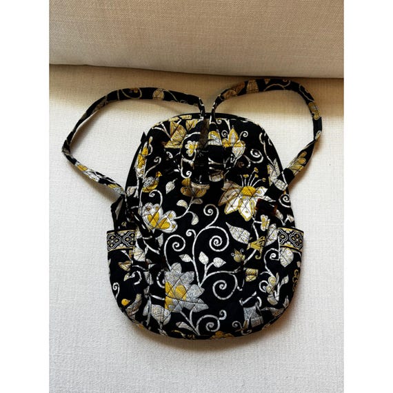 Vera Bradley Backpack Yellow Birdie Floral Quilted Cotton Travel Bag Vera Bradley Quilted Cotton Backpack Sittin In A Tree  main image 3