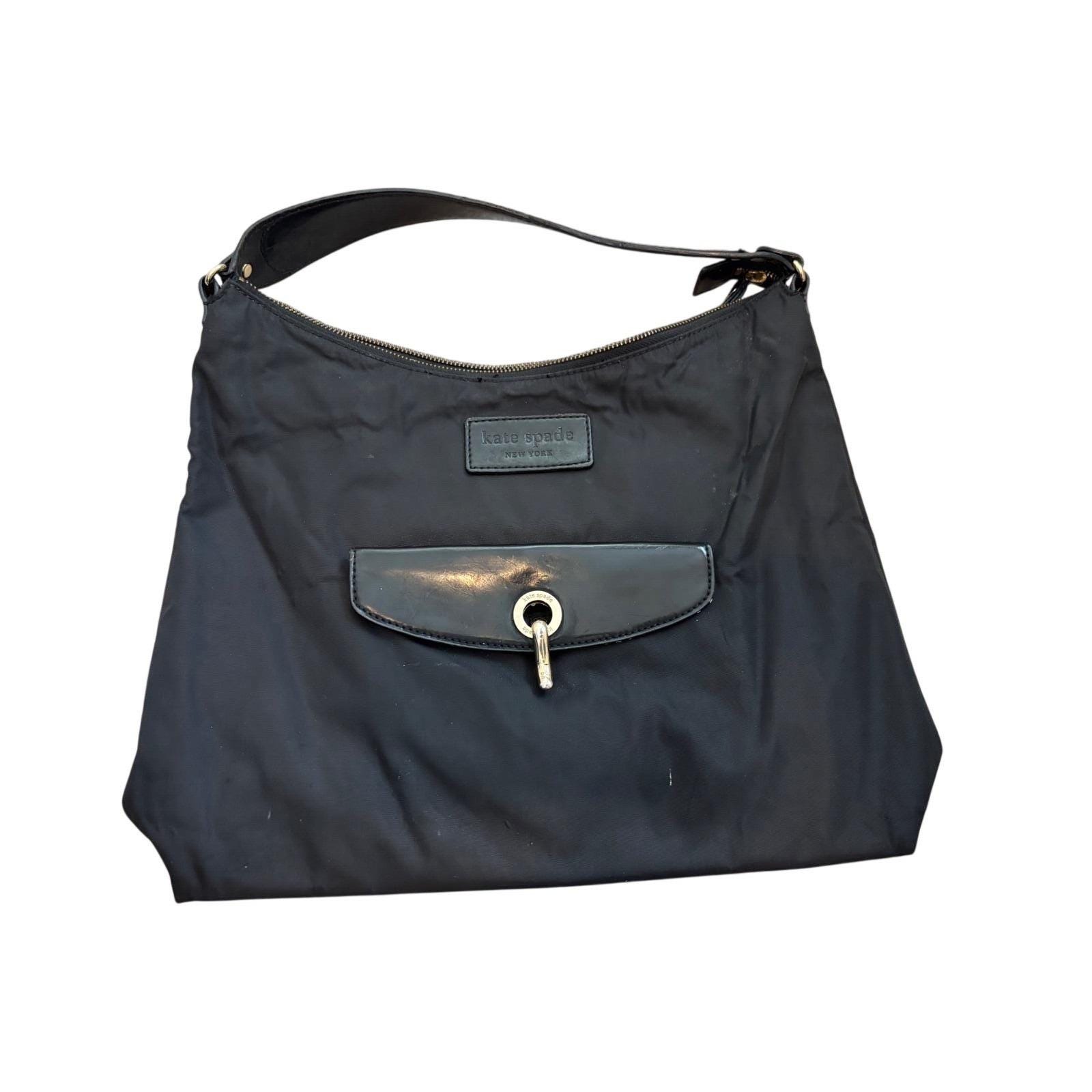 kate spade dark teal nylon logo bag with rose gold hardware Kate Spade New York Chelsea Nylon Satchel Black - Walmart.com main image 2