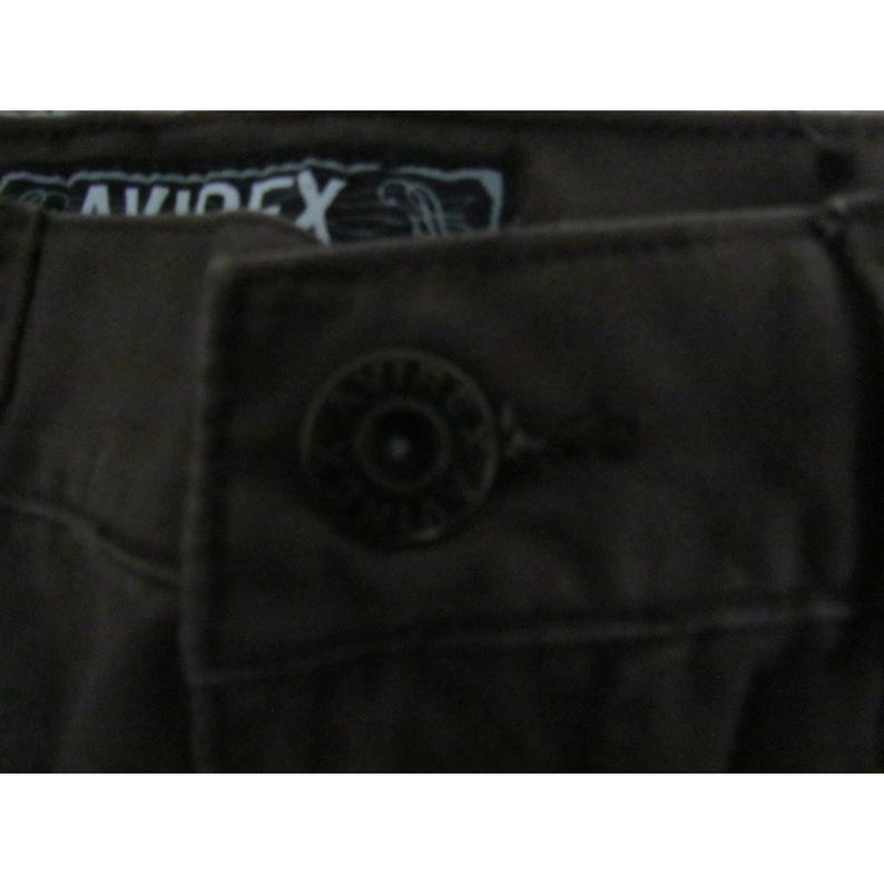 Calça cargo vintage Avirex Y2K tamanho 30W marrom streetwear folgada utilitária perna larga imagem 9