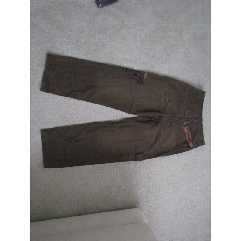Calça cargo vintage Avirex Y2K tamanho 30W marrom streetwear folgada utilitária perna larga imagem 2