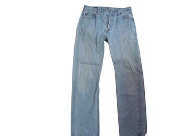 Vintage Y2K Levi's 501 Jeans 30x32 Light Wash Straight Leg Button Fly Denim