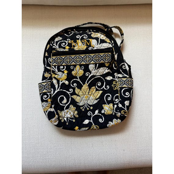 Vera Bradley Backpack Yellow Birdie Floral Quilted Cotton Travel Bag Vera Bradley Quilted Cotton Backpack Sittin In A Tree  main image 2