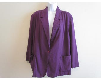 Marynarka We Too Sportswear, rozmiar 38, fioletowa, vintage, lata 80. i 90., oversize'owa