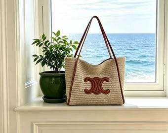 Versatile Summer Tote Bag Chic Straw Shoulder Purse Everyday Fashion Handbag Woven Design Women Casual,Underarm Bag,Gift For Her