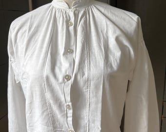 Vintage Poet, Bishop Sleeve, Historical Shirt, Italian Folk Style Blouse, Romantic Peasant Top