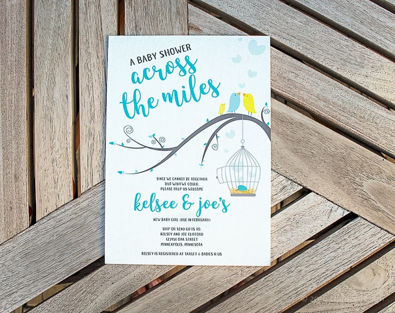 KELSEE Virtual LongDistance Baby Shower Invitation Suite Etsy