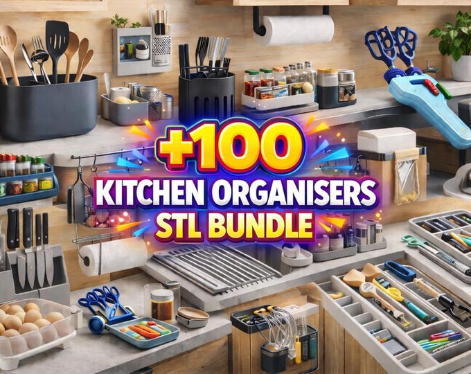 100+ Kitchen Organizers STL Bundle – 3D Print Storage Collection – Dish ...