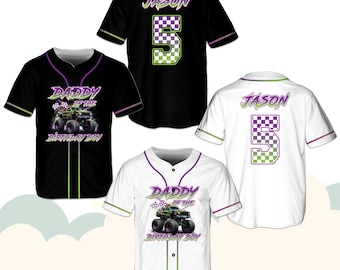 Camiseta de béisbol Monster Truck personalizada Clase de 2026, Camiseta deportiva personalizada para el equipo de boxes, Ropa para aficionados de Neon Crush Racing Nombre y número personalizados