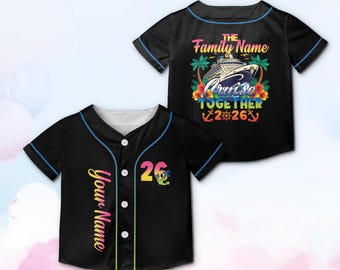 Custom Family Cruise 2026 Baseball Jersey Personalized Name Cruise Ship Shirt Vacation Group Matching Outfits Tropical Nautical Jersey