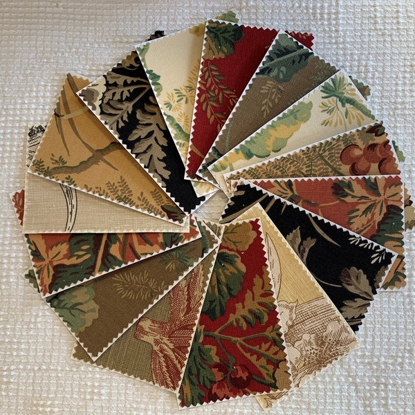 Bundle Fabric Sample Cards - 15 Pieces - Garden Designs - Junk Journals, Mixed Media, Cardmaking - EA26