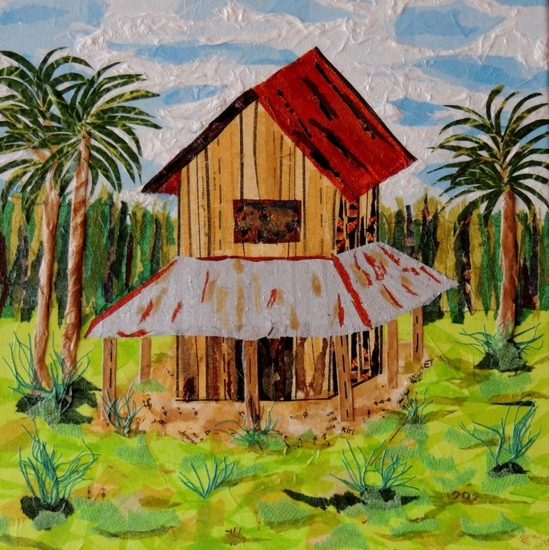 Original 12x12 Upcycled Mixed Media Barn Art Ready to Hang Harllee Barn Reclaimed