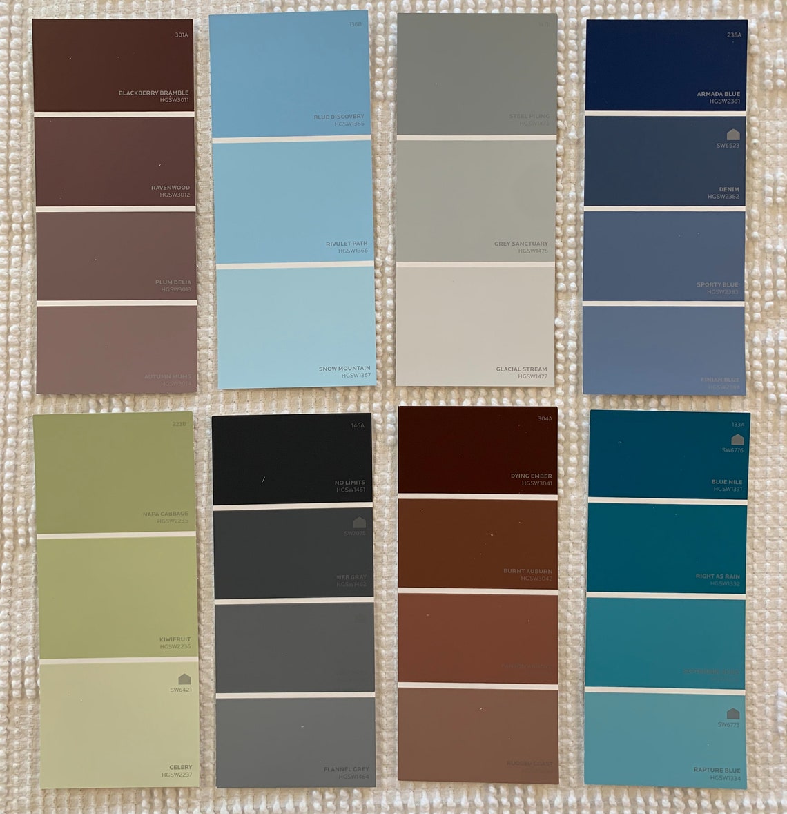 Paint Chip Sample Strips 3x7 Set of 22 Strips Etsy