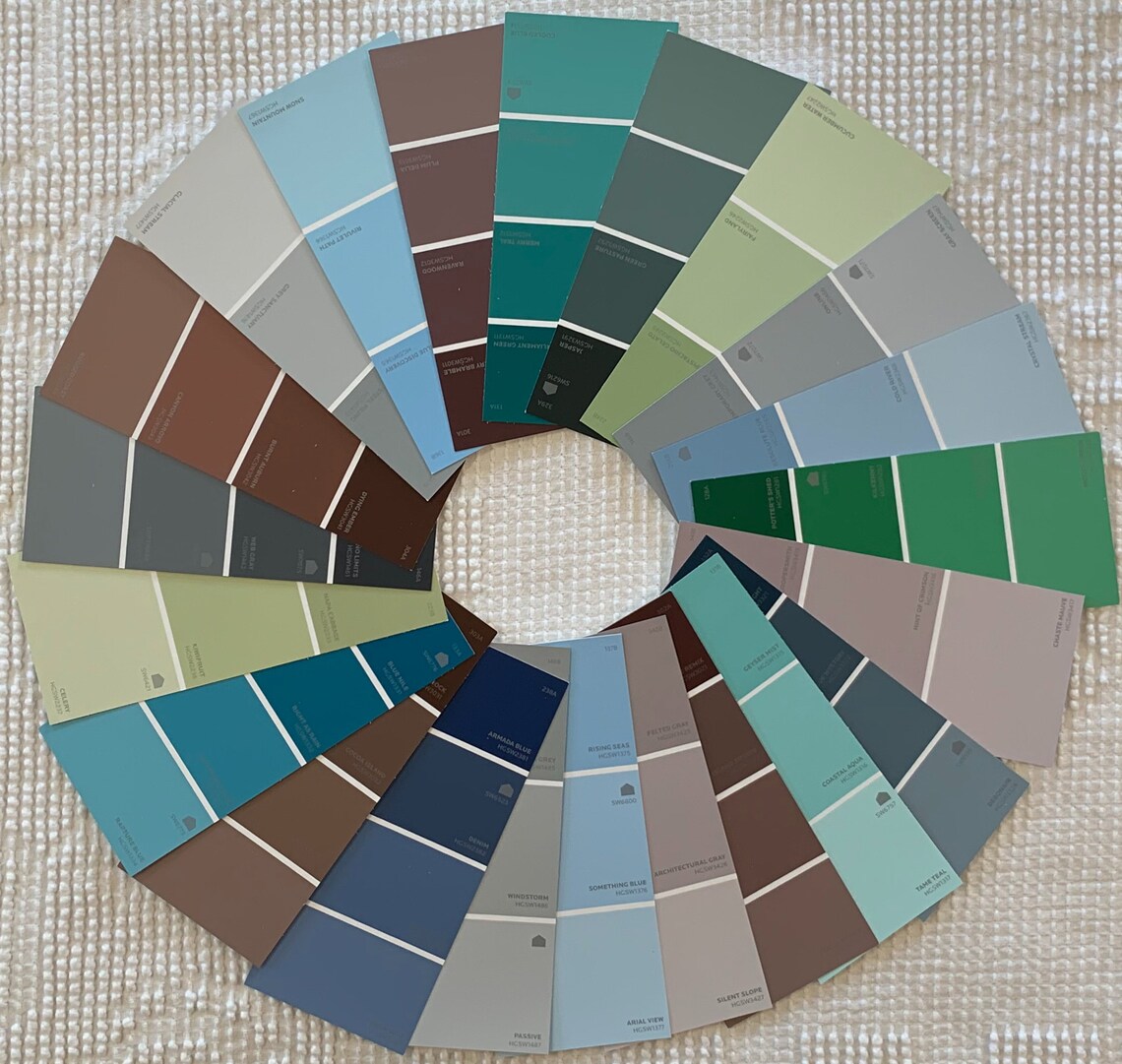 Paint Chip Sample Strips 3x7 Set of 22 Strips Etsy