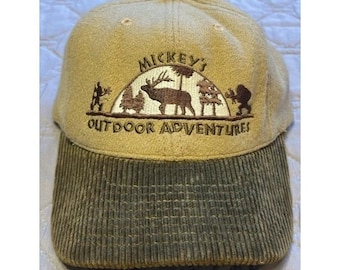 Vintage Disney Goofy & Co Hat Mickey Outdoor Adventure Corduroy Brim Dad Cap
