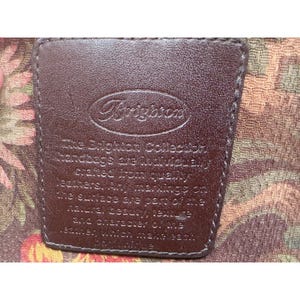 Brighton Vintage Straw Leather Tote, Floral Print Lined Purse With Dust Bag image 13