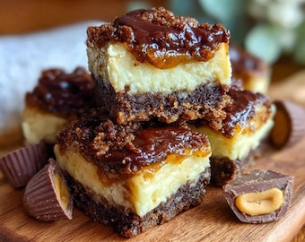 No-Bake Peanut Butter Cup Cheesecake Bars with Oreo Crust | Creamy Easy Summer Dessert