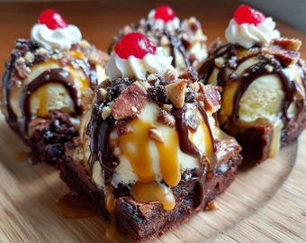 Loaded Brownie Sundae Bar with Cocoa Powder | Decadent Father's Day Dessert